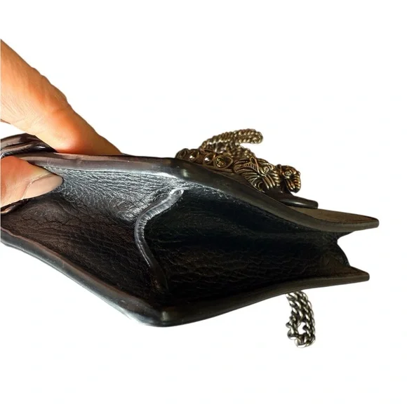 Gucci Dionysus mini bag in blk leather crystal closure crossbody shoulder clutch - Picture 13 of 15